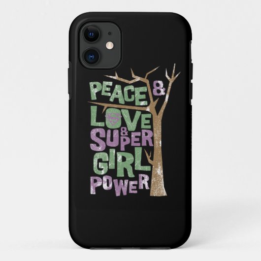 Coques Case-Mate iPhone Peace Love & Supergirl Power (Dos)