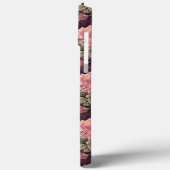 Coques Case-Mate iPhone Peach Flowers on Purple Diamonds Monogramme (Verso / Gauche)