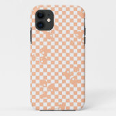 Coques Case-Mate iPhone Peach Fuzz Cherry En vichy Motif (Dos)