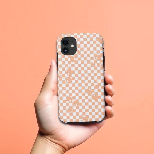 Coques Case-Mate iPhone Peach Fuzz Cherry En vichy Motif