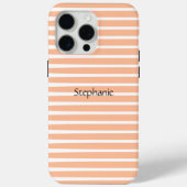 Coques Case-Mate iPhone Peach Fuzz Monogramme Nom personnalisé Stripes 202 (Verso)