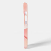 Coques Case-Mate iPhone Peach Fuzz Rose Arrière - plan Monogramme Nom Coeu (Verso / Gauche)