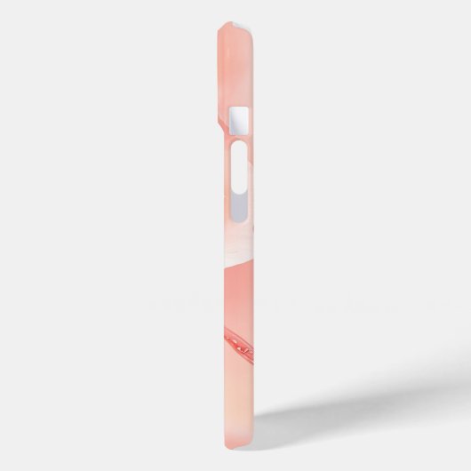 Coques Case-Mate iPhone Peach Fuzz Rose Arrière - plan Monogramme Nom Coeu (Verso / Gauche)