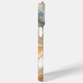 Coques Case-Mate iPhone Peach Orange Turquoise Blue Gold Marble Art Motif (Verso / Droite)