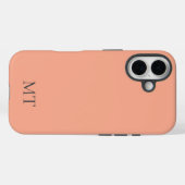 Coques Case-Mate iPhone Peach Personalized Initial Monogram  (Verso (horizontal))