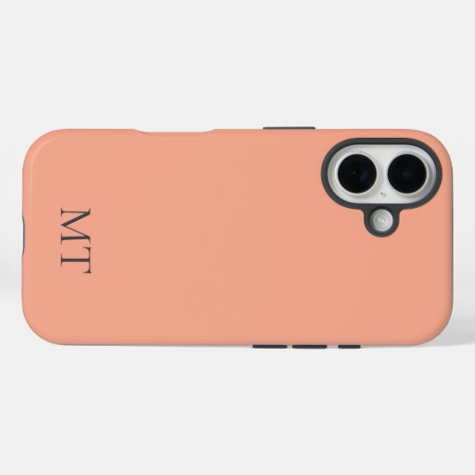 Coques Case-Mate iPhone Peach Personalized Initial Monogram  (Verso (horizontal))