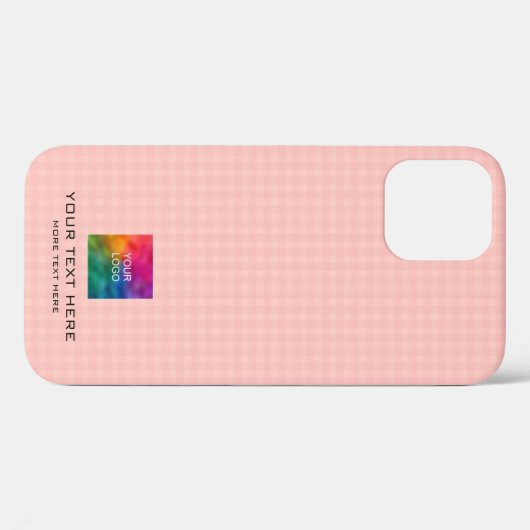 Coques Case-Mate iPhone Peach Plaid Design Modèle Business Logo Élégant (Verso (horizontal))