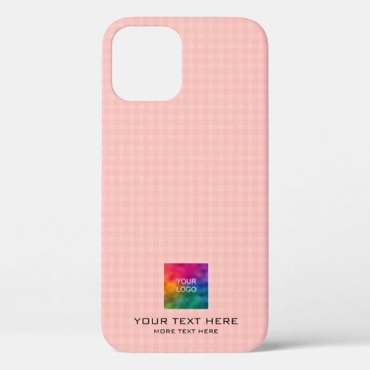 Coques Case-Mate iPhone Peach Plaid Design Modèle Business Logo Élégant (Verso)