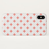 Coques Case-Mate iPhone Peach polka croise sur blanc (Dos (Horizontal))