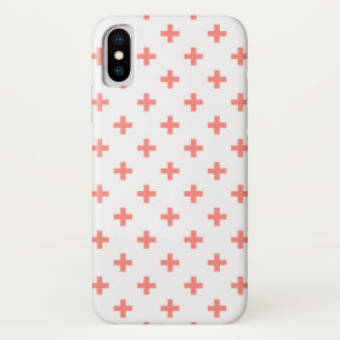 Case-Mate iPhone Case Peach polka croise sur blanc
