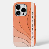 Coques Case-Mate iPhone Peach Shades Retro Waves Nom personnel (Verso)