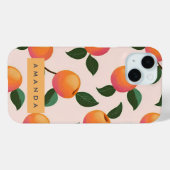 Coques Case-Mate iPhone Peachs Motifs de pêche personnalisés (Verso (horizontal))