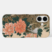 Coques Case-Mate iPhone Peacock and Peonies de Hiroshige, Art japonais (Verso (horizontal))