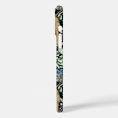 Coques Case-Mate iPhone Peacock Art Nouveau Impression, Turquoise & Neutra (Verso / Gauche)