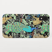 Coques Case-Mate iPhone Peacock Art Nouveau Impression, Turquoise & Neutra (Dos (Horizontal))
