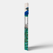 Coques Case-Mate iPhone Peacock Bird Feather Turquoise Turqu Monogram Coqu (Verso / Droite)
