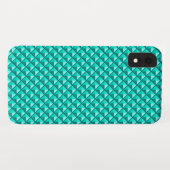Coques Case-Mate iPhone Peacock bleu, look émail, grille cloutée (Dos (Horizontal))