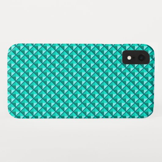 Coques Case-Mate iPhone Peacock bleu, look émail, grille cloutée (Dos (Horizontal))