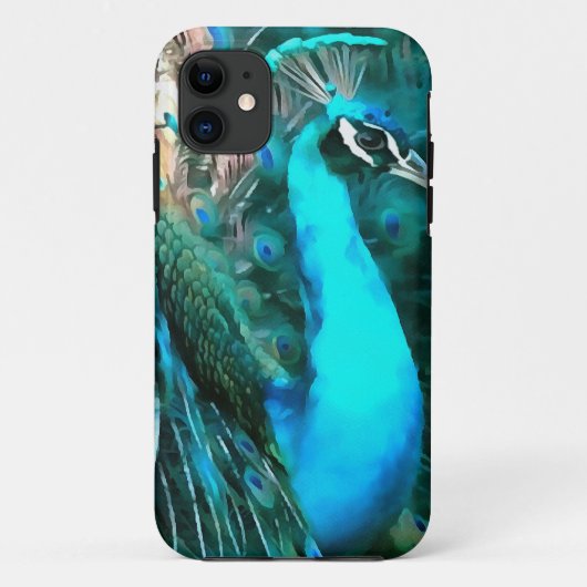 Coques Case-Mate iPhone Peacock Bleu Vibrant Avec Queue Fissée (Dos)