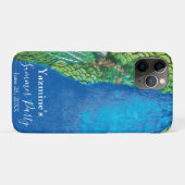 Coques Case-Mate iPhone Peacock Blue Green Feather Texture Vibes d'été (Dos (Horizontal))