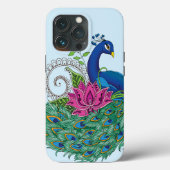 Coques Case-Mate iPhone Peacock Blue Lotus Fleur Henné (Verso)