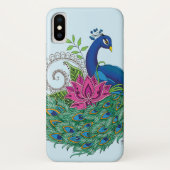 Coques Case-Mate iPhone Peacock Blue Lotus Fleur Henné (Dos)