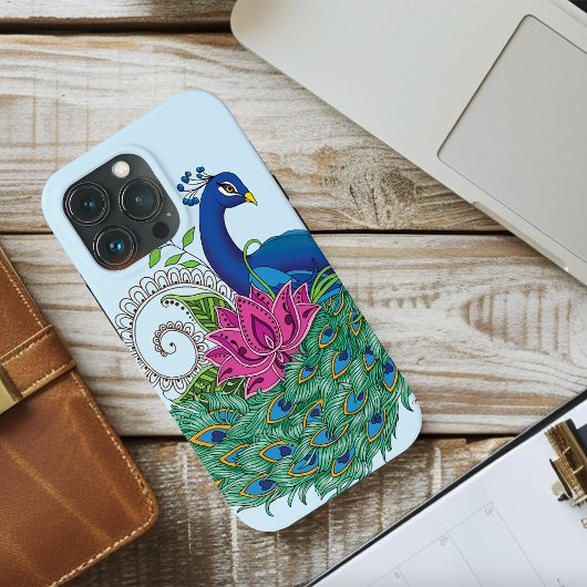 Coques Case-Mate iPhone Peacock Blue Lotus Fleur Henné