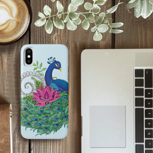 Case-Mate iPhone Case Peacock Blue Lotus Fleur Henné