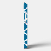 Coques Case-Mate iPhone Peacock Blue White Moroccan Quatrefoil Pattern #5 (Verso / Gauche)