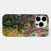Coques Case-Mate iPhone Peacock Feathers Emerald Green et Gold (Verso (horizontal))