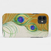 Coques Case-Mate iPhone Peacock Feathers Royal Damask Personnalisé Names (Dos (Horizontal))