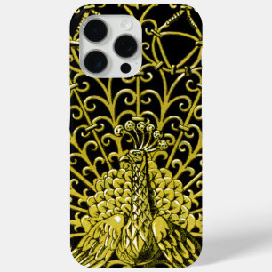 Coque iPhone 15 Pro Max Peacock Gold Art Nouveau