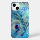 Coques Case-Mate iPhone Peacock marbre bleu violet turquoise (Verso)