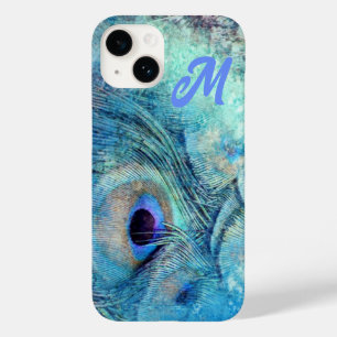 Coque Pour iPhone 14 Peacock marbre bleu violet turquoise