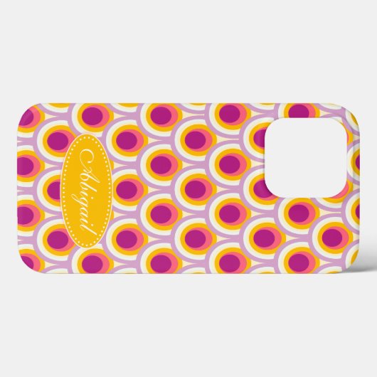 Coques Case-Mate iPhone Peacock motif jaune rose (Verso (horizontal))