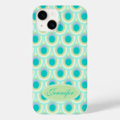 Coques Case-Mate iPhone Peacock motif menthe aqua nom vert (Verso)