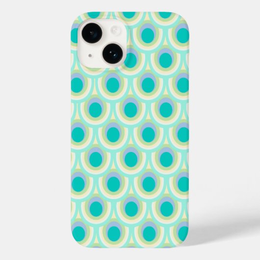 Coques Case-Mate iPhone Peacock motif menthe aqua vert (Verso)