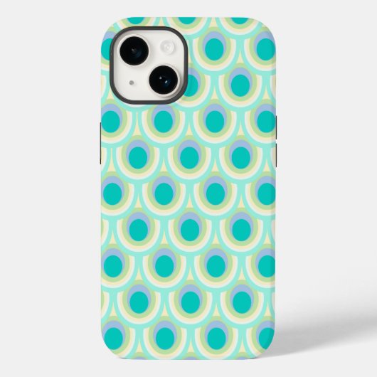 Coques Case-Mate iPhone Peacock motif menthe aqua vert (Verso)