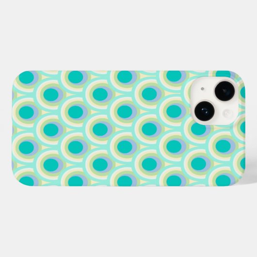 Coques Case-Mate iPhone Peacock motif menthe aqua vert (Verso (horizontal))