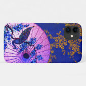 Coques Case-Mate iPhone Peacock oriental parasol cerisier fleurs bleu rose (Dos (Horizontal))