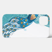 Coques Case-Mate iPhone Peacock sur l'illustration Turquoise (Verso (horizontal))