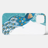 Coques Case-Mate iPhone Peacock sur l'illustration Turquoise (Verso (horizontal))