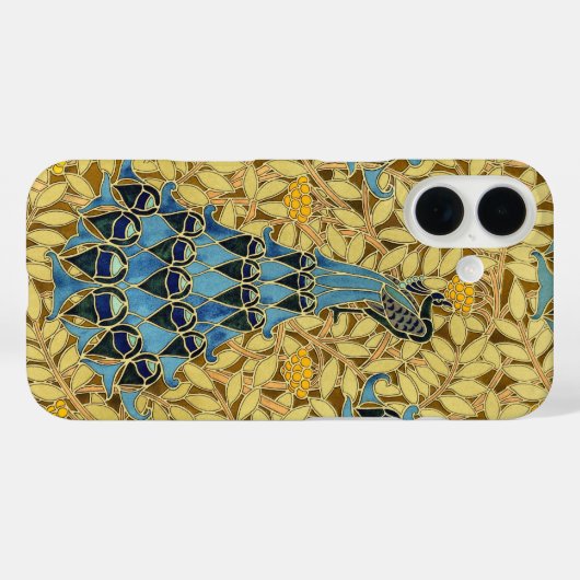 Coques Case-Mate iPhone Peacocks Birds Rowan Trees Art Nouveau (Verso (horizontal))