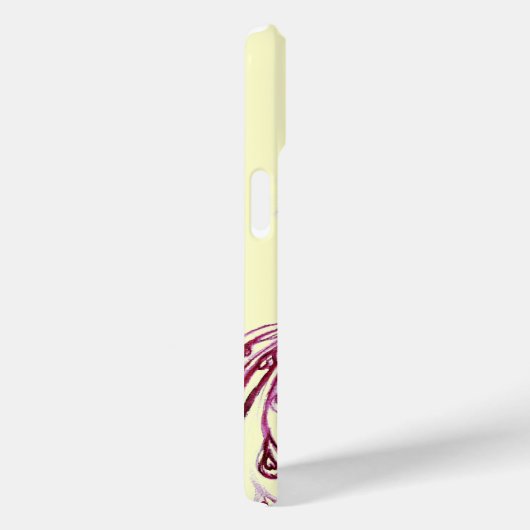 Coques Case-Mate iPhone PEACOCKS EN AMOUR MONOGRAM Crème violette (Verso / Droite)