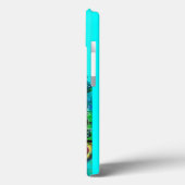 Coques Case-Mate iPhone PEACOCKS EN AMOUR MONOGRAM Turquoise Bleu (Verso / Gauche)