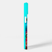 Coques Case-Mate iPhone PEACOCKS EN AMOUR MONOGRAM Turquoise Bleu (Verso / Droite)