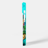 Coques Case-Mate iPhone PEACOCKS EN AMOUR MONOGRAM Turquoise Bleu (Verso / Gauche)