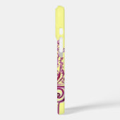 Coques Case-Mate iPhone PEACOCKS EN AMOUR MONOGRAM violet jaune (Verso / Gauche)