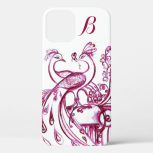 Etui iPhone Case-Mate PEACOCKS IN LOVE MONOGRAM Rouge et blanc