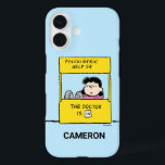Coques iPhone 16 Peanuts | Lucy & the Doctor Is In<br><div class="desc">Lucy is the crabby,  bossy and opinionated girl who bullies most other characters in the comic strip,  particularly Linus et Charlie Brown. Check out this cute Peanuts design featuring Lucy and her advice.</div>